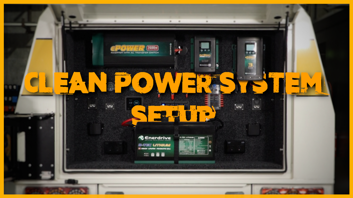 the back of a 79 series Landcruiser with and enerdrive system 